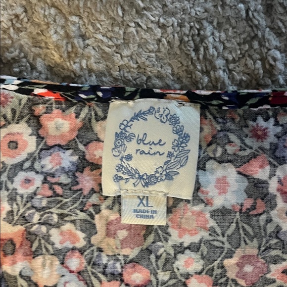 Blue Rain Black Floral Faux Wrap 3/4 Sleeve Dress X-Large - Picture 2 of 7